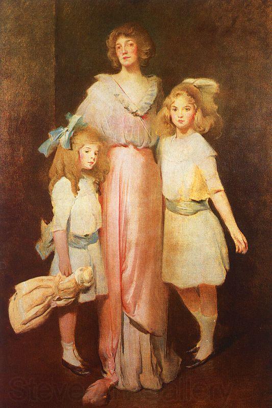 John White Alexander Mrs Daniels with Two Children Norge oil painting art